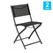 Merrick Lane Bardwell Set of 2 Versatile Flex Comfort Indoor/Outdoor Fold Chairs with Metal Frames